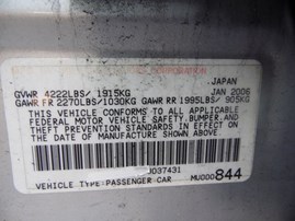 2006 MITSUBISHI LANCER EVOLUTION MR SILVER 2.0L MT 4WD 183880